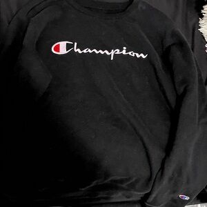 Champion Black Pullover with Logo